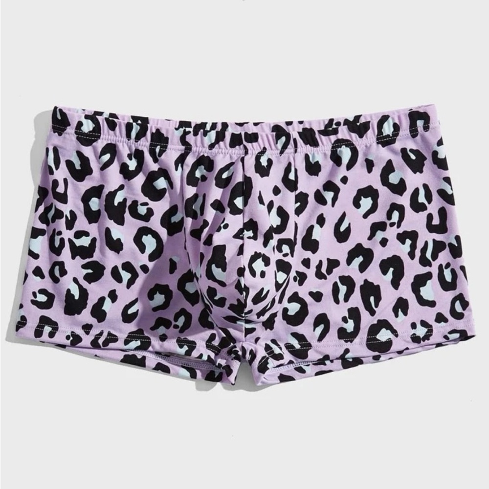 SHEIN Purple Leopard Trunk Boxer Brief XL NWT